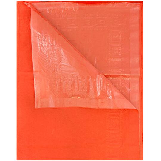 JAM Paper Orange Rectangular Plastic Lined Paper Table Cover, 54" x 108"
